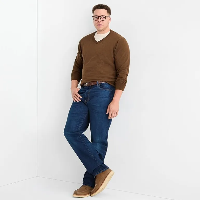 St. John's Bay Fine Gauge Big and Tall Mens V Neck Long Sleeve Pullover Sweater