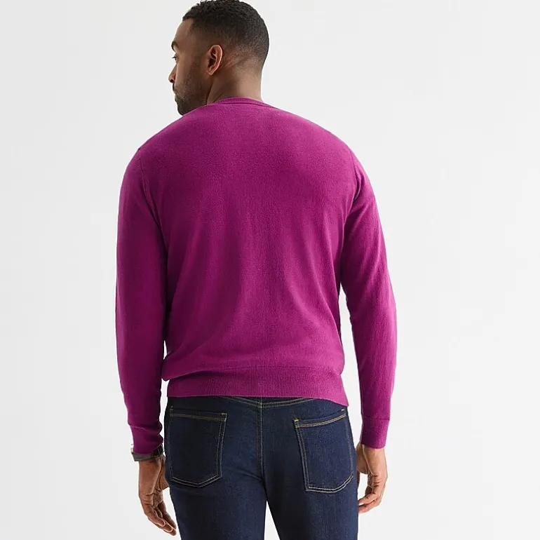 St. John's Bay Fine Gauge Mens V Neck Long Sleeve Pullover Sweater