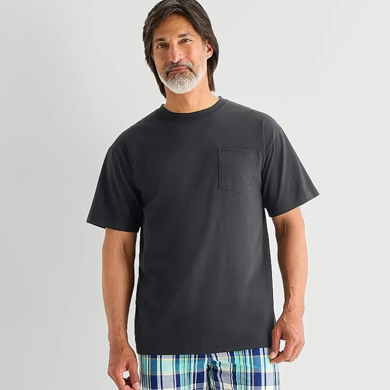 St. John's Bay Mens Crew Neck Short Sleeve Pajama Top