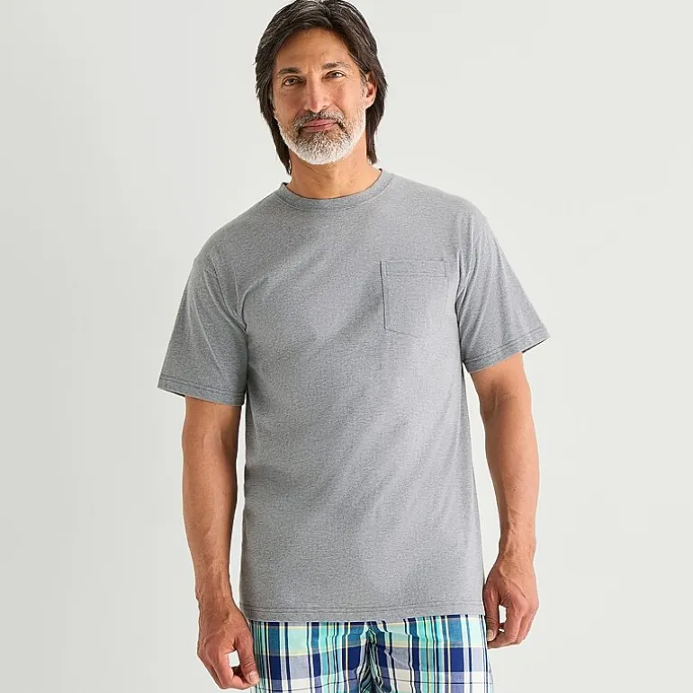 St. John's Bay Mens Crew Neck Short Sleeve Pajama Top