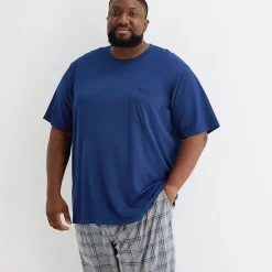 St. John's Bay Mens Crew Neck Short Sleeve 2-pc. Big and Tall Pajama Set