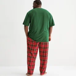 St. John's Bay Mens Crew Neck Short Sleeve 2-pc. Big and Tall Pajama Set