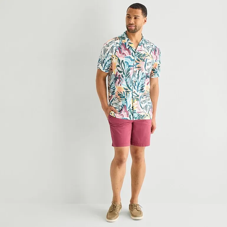 St. John's Bay Mens Short Sleeve Camp Shirt