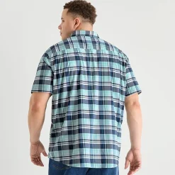St. John's Bay Performance Mens Short Sleeve Classic Fit Big and Tall Button-Down Shirt