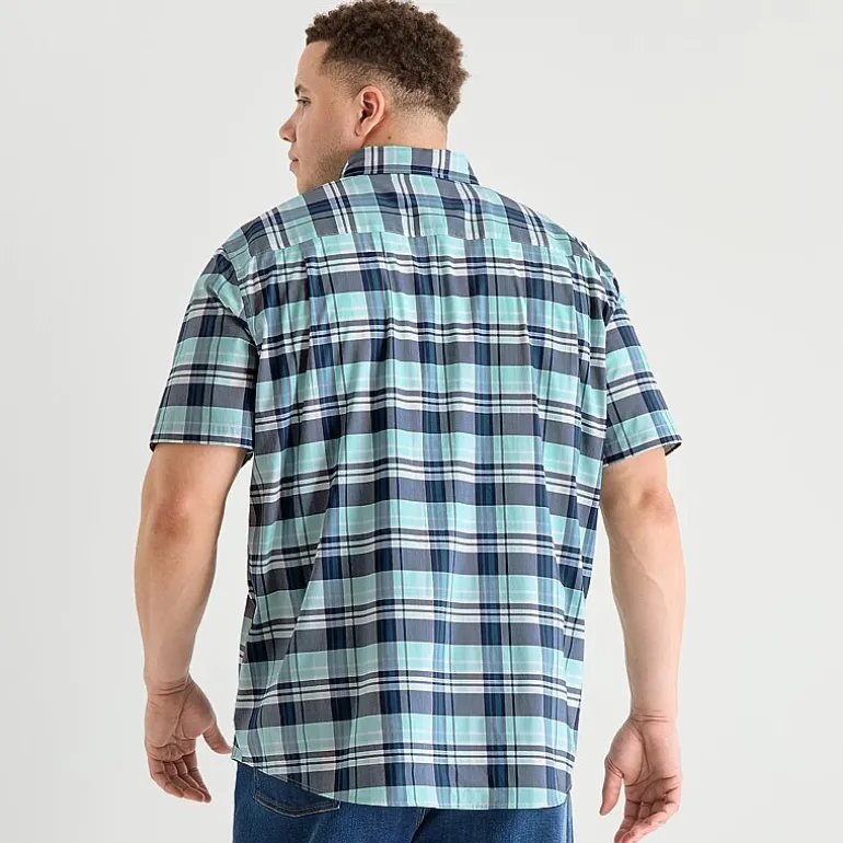 St. John's Bay Performance Mens Short Sleeve Classic Fit Big and Tall Button-Down Shirt