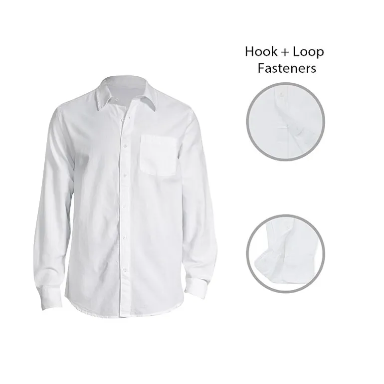 St. John's Bay Performance Oxford Dexterity Mens Easy-on + Easy-off Long Sleeve Classic Fit Button-Down Shirt