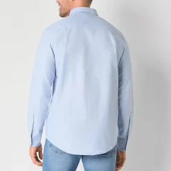 St. John's Bay Performance Oxford Dexterity Mens Easy-on + Easy-off Long Sleeve Classic Fit Button-Down Shirt