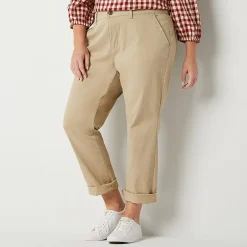 St. John's Bay Plus Women's Relaxed Fit Girl Friend Chino Pant