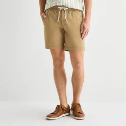 St. John's Bay Poplin Mens 8" Stretch Fabric Drawstring Waist Deck Short