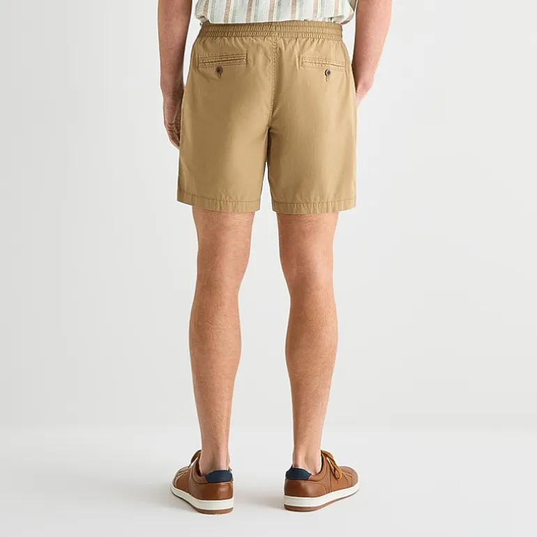 St. John's Bay Poplin Mens 8" Stretch Fabric Drawstring Waist Deck Short