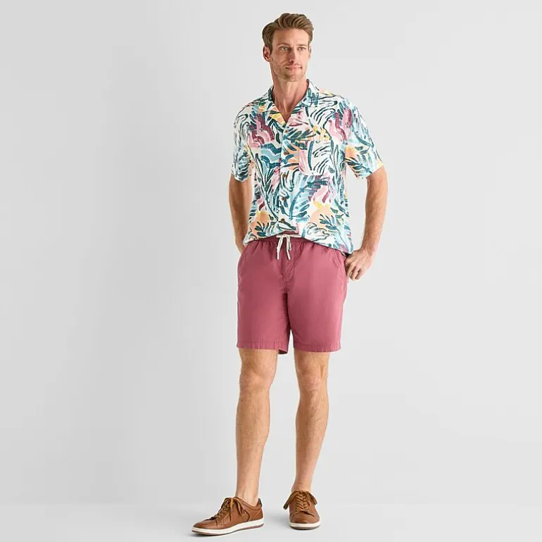 St. John's Bay Poplin Mens 8" Stretch Fabric Drawstring Waist Deck Short