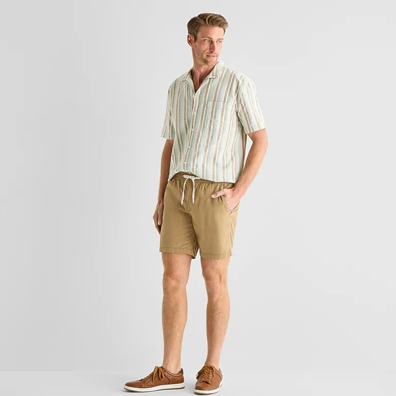 St. John's Bay Poplin Mens 8" Stretch Fabric Drawstring Waist Deck Short