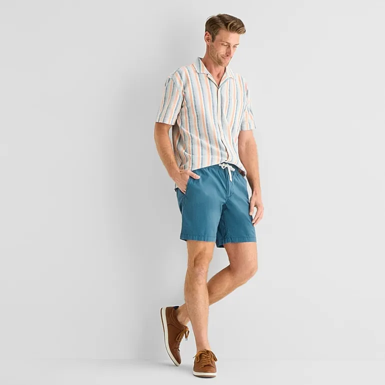 St. John's Bay Poplin Mens 8" Stretch Fabric Drawstring Waist Deck Short