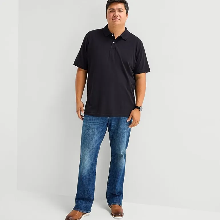 St. John's Bay Premium Stretch Big and Tall Mens Classic Fit Short Sleeve Polo Shirt