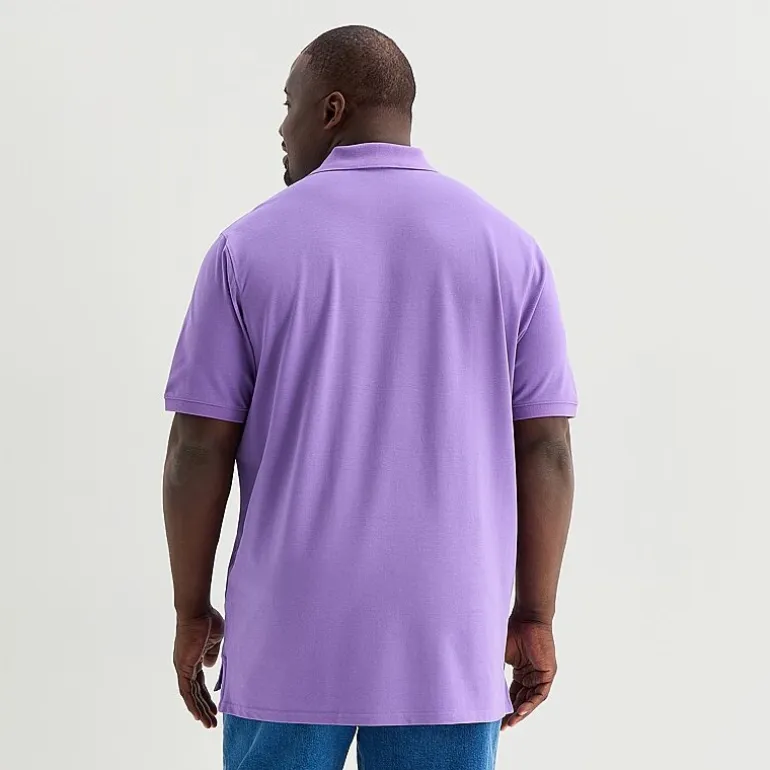 St. John's Bay Premium Stretch Big and Tall Mens Classic Fit Short Sleeve Polo Shirt