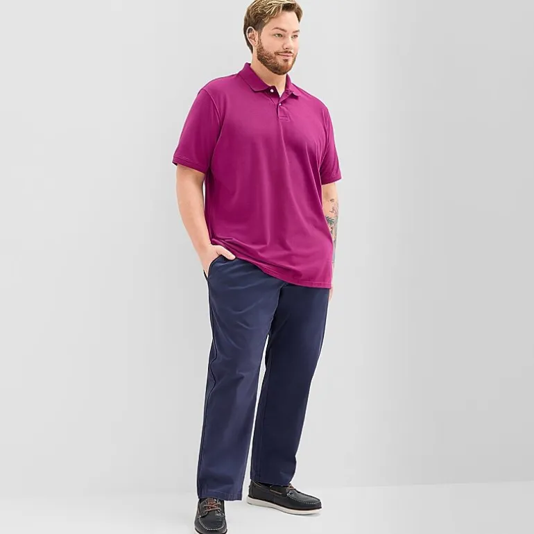 St. John's Bay Premium Stretch Big and Tall Mens Classic Fit Short Sleeve Polo Shirt