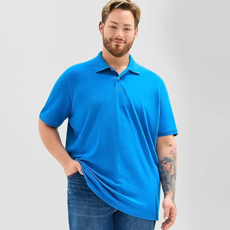 St. John's Bay Premium Stretch Big and Tall Mens Classic Fit Short Sleeve Polo Shirt