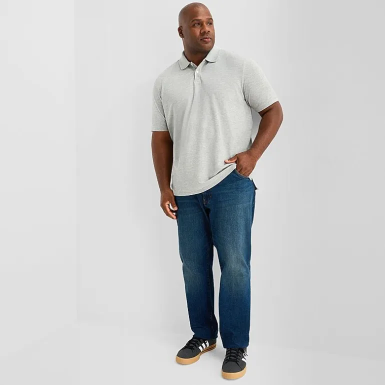 St. John's Bay Premium Stretch Big and Tall Mens Classic Fit Short Sleeve Polo Shirt