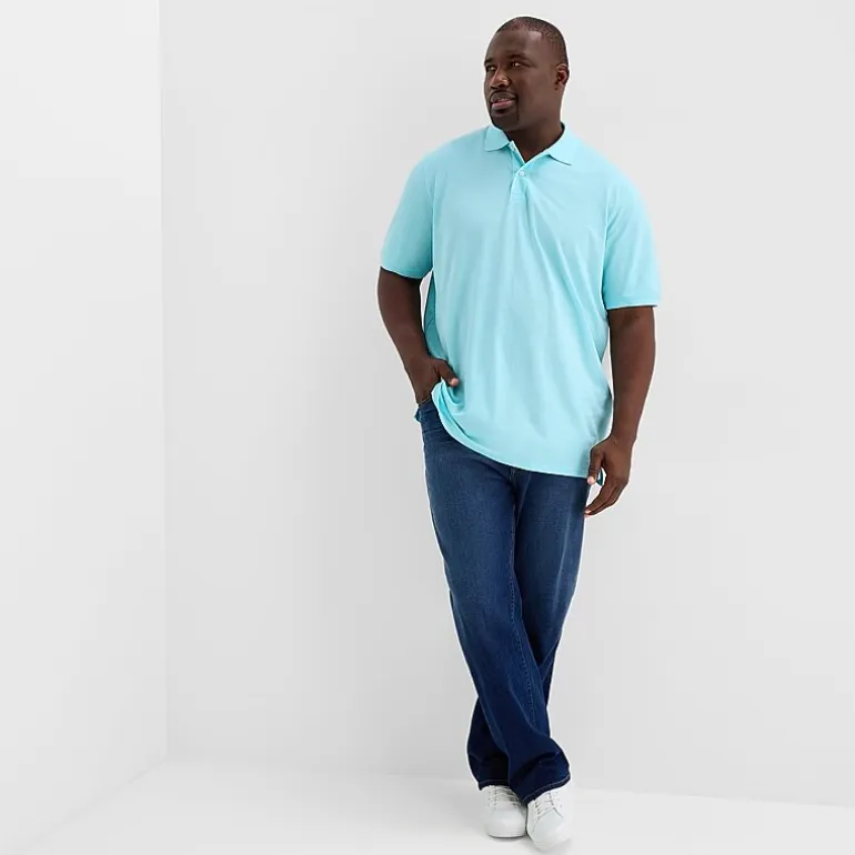 St. John's Bay Premium Stretch Big and Tall Mens Classic Fit Short Sleeve Polo Shirt