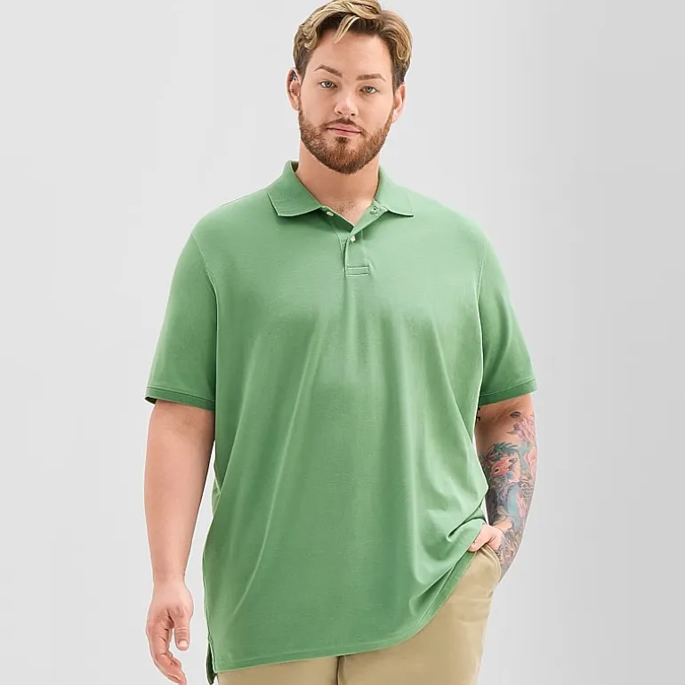 St. John's Bay Premium Stretch Big and Tall Mens Classic Fit Short Sleeve Polo Shirt