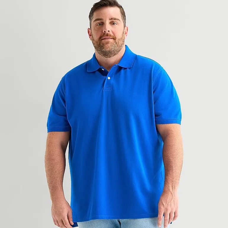 St. John's Bay Premium Stretch Big and Tall Mens Classic Fit Short Sleeve Polo Shirt