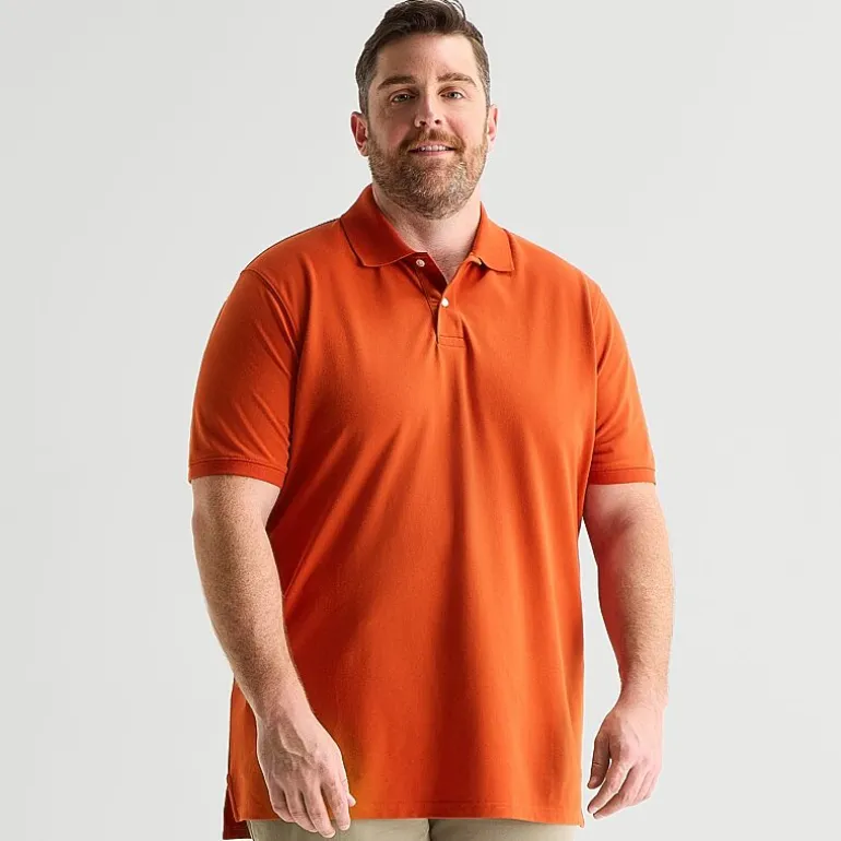 St. John's Bay Premium Stretch Big and Tall Mens Classic Fit Short Sleeve Polo Shirt