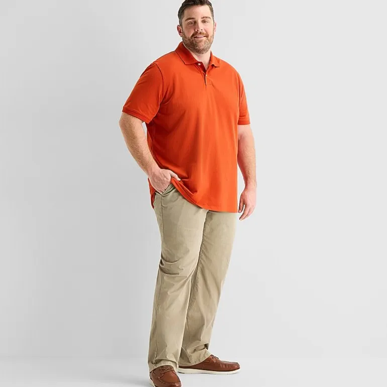 St. John's Bay Premium Stretch Big and Tall Mens Classic Fit Short Sleeve Polo Shirt