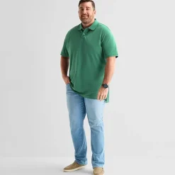 St. John's Bay Premium Stretch Big and Tall Mens Classic Fit Short Sleeve Polo Shirt
