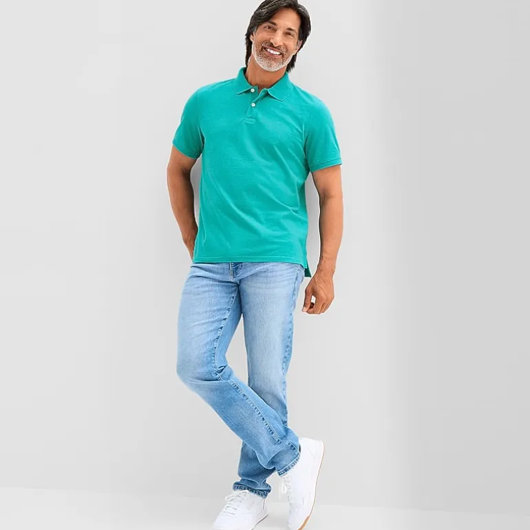 St. John's Bay Premium Stretch Mens Classic Fit Short Sleeve Polo Shirt