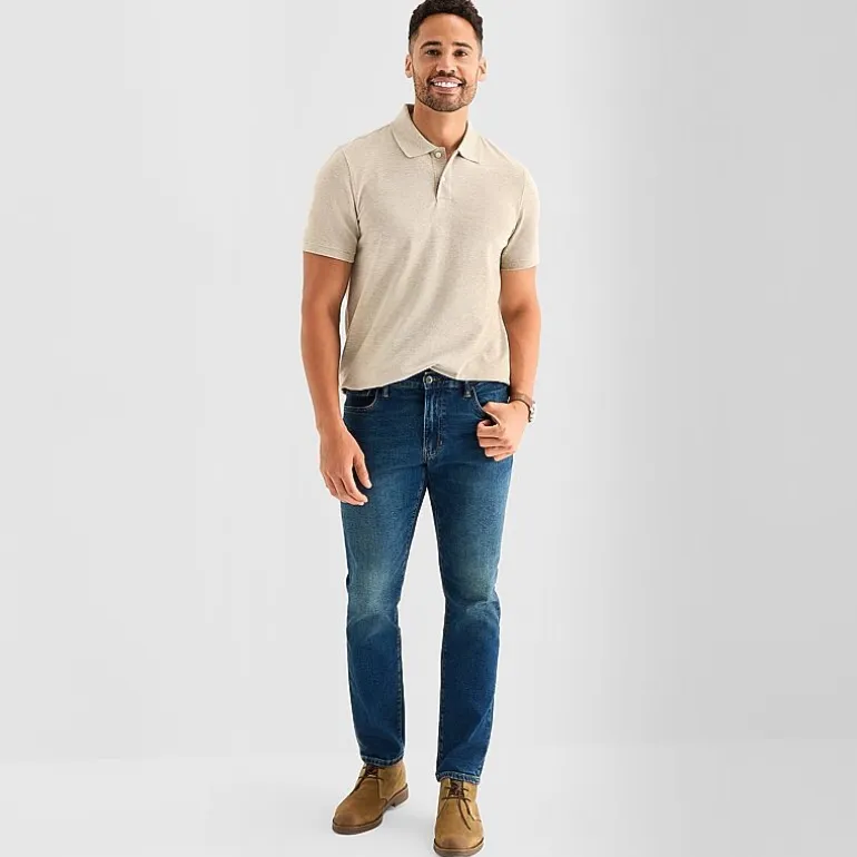 St. John's Bay Premium Stretch Mens Classic Fit Short Sleeve Polo Shirt