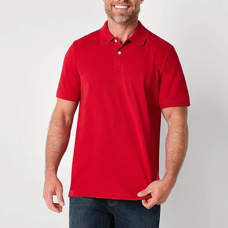St. John's Bay Premium Stretch Mens Slim Fit Short Sleeve Polo Shirt