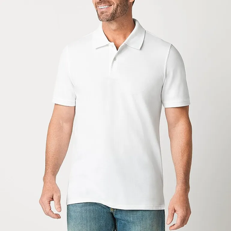 St. John's Bay Premium Stretch Mens Slim Fit Short Sleeve Polo Shirt