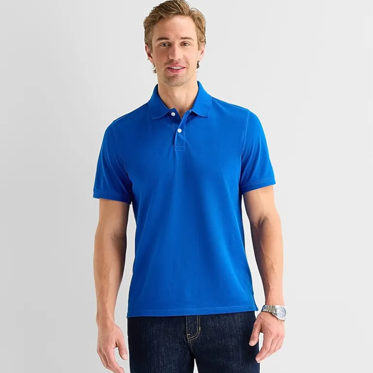 St. John's Bay Premium Stretch Mens Slim Fit Short Sleeve Polo Shirt