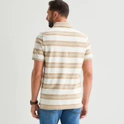 St. John's Bay Premium Stretch Striped Oxford Mens Classic Fit Short Sleeve Polo Shirt