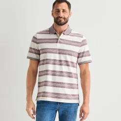 St. John's Bay Premium Stretch Striped Oxford Mens Classic Fit Short Sleeve Polo Shirt