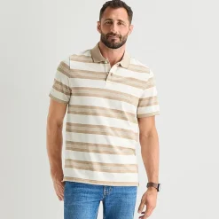 St. John's Bay Premium Stretch Striped Oxford Mens Classic Fit Short Sleeve Polo Shirt