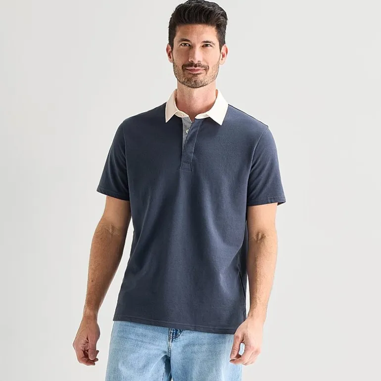 St. John's Bay Rugby Mens Classic Fit Short Sleeve Polo Shirt