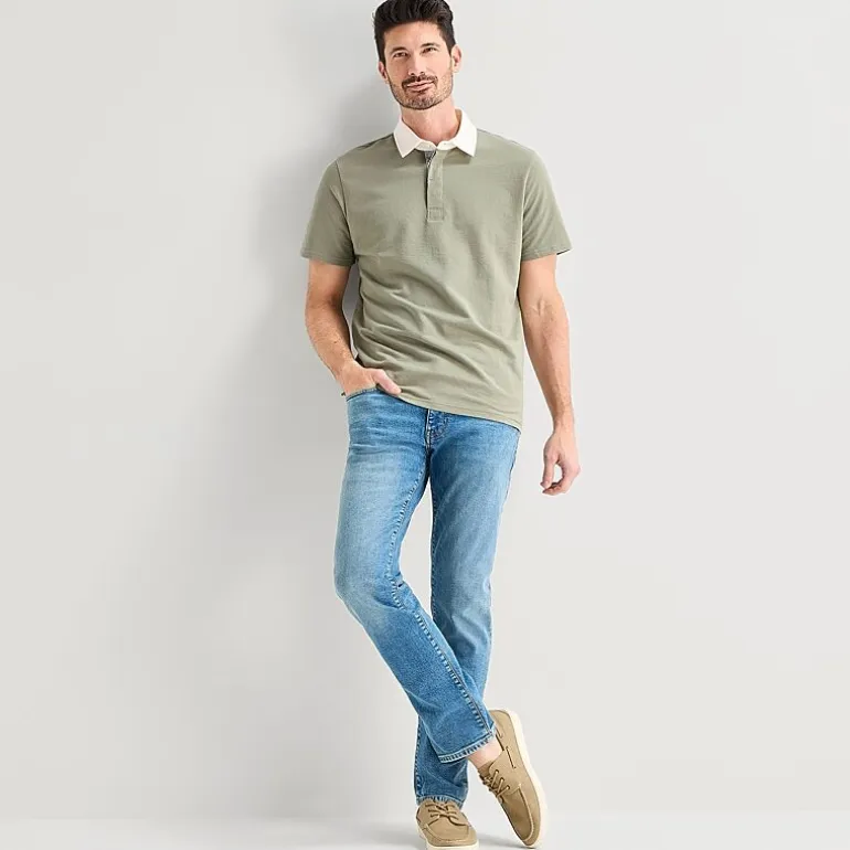 St. John's Bay Rugby Mens Classic Fit Short Sleeve Polo Shirt