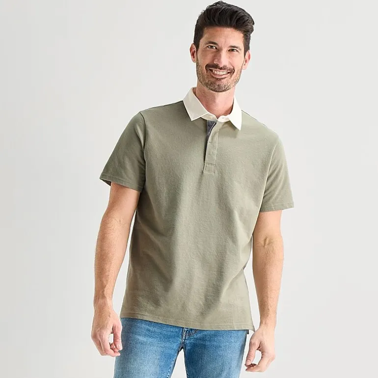 St. John's Bay Rugby Mens Classic Fit Short Sleeve Polo Shirt