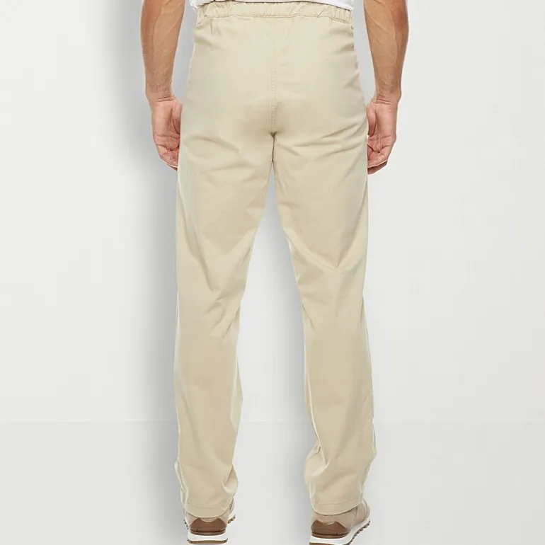 St. John's Bay Seated Chino Mens Adaptive Adjustable Features Easy-on + Easy-off Regular Fit Flat Front Pant