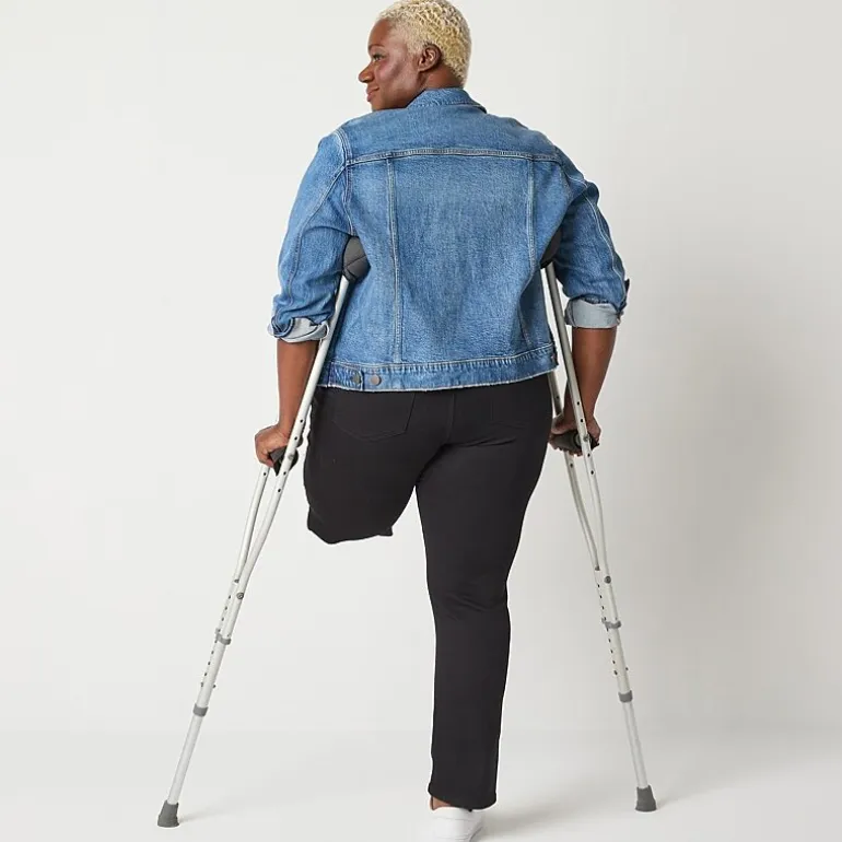 St. John's Bay Secretly Slender Womens Plus Mid Rise Adaptive Hidden Access Opening Straight Leg Jean