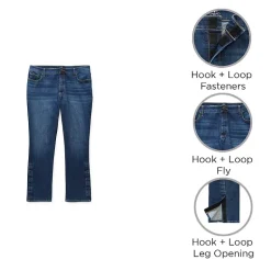 St. John's Bay Secretly Slender Womens Plus Mid Rise Adaptive Hidden Access Opening Straight Leg Jean