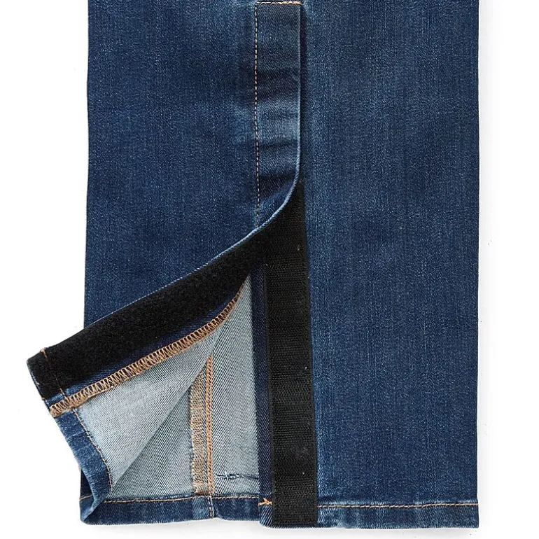 St. John's Bay Secretly Slender Womens Plus Mid Rise Adaptive Hidden Access Opening Straight Leg Jean