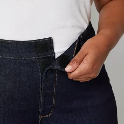 St. John's Bay Secretly Slender Womens Plus Mid Rise Adaptive Hidden Access Opening Straight Leg Jean