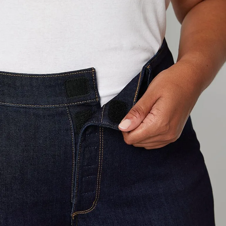 St. John's Bay Secretly Slender Womens Plus Mid Rise Adaptive Hidden Access Opening Straight Leg Jean