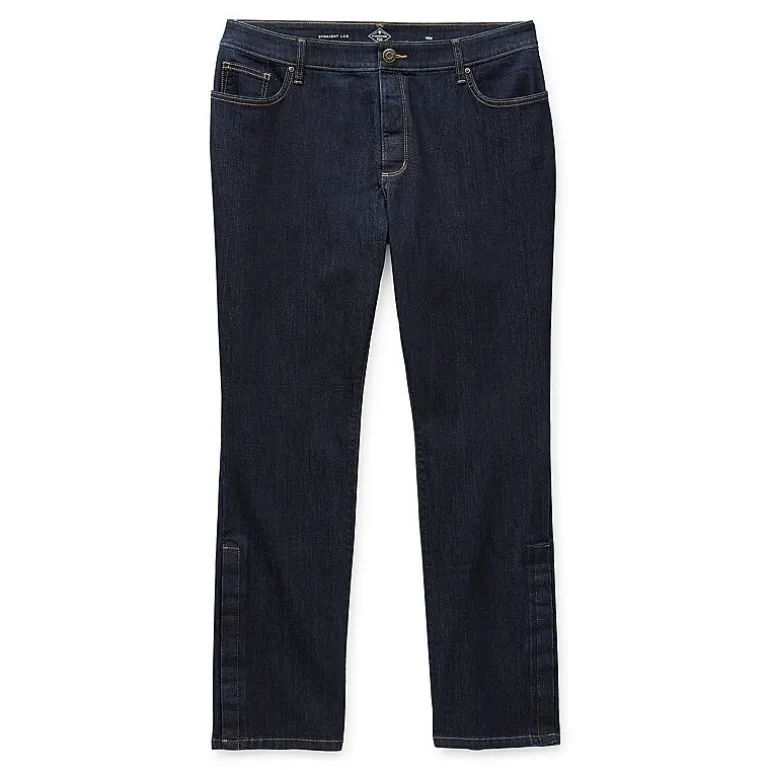 St. John's Bay Secretly Slender Womens Plus Mid Rise Adaptive Hidden Access Opening Straight Leg Jean