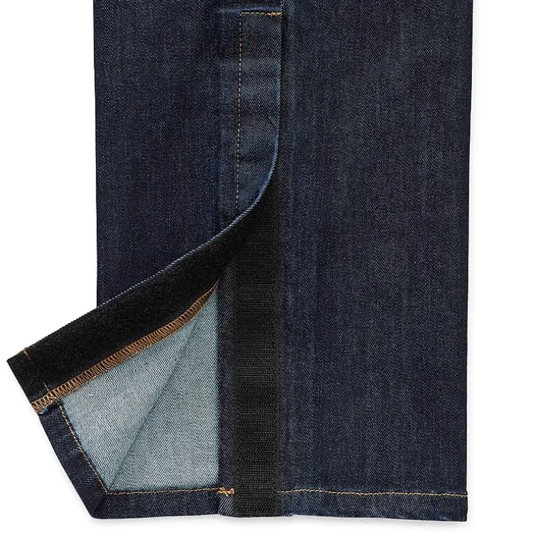St. John's Bay Secretly Slender Womens Plus Mid Rise Adaptive Hidden Access Opening Straight Leg Jean