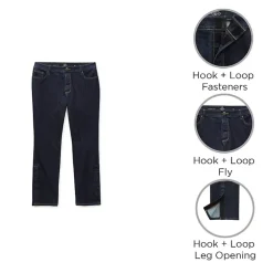 St. John's Bay Secretly Slender Womens Plus Mid Rise Adaptive Hidden Access Opening Straight Leg Jean