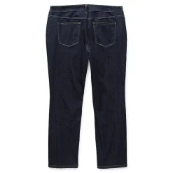 St. John's Bay Secretly Slender Womens Plus Mid Rise Adaptive Hidden Access Opening Straight Leg Jean