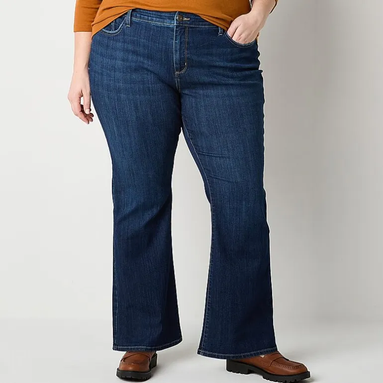St. John's Bay Secretly Slender Womens Mid Rise Bootcut Jean
